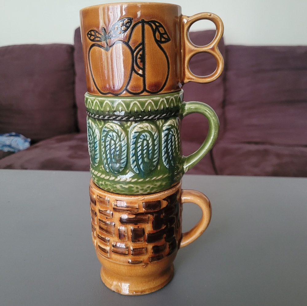Vintage 60s/70s Japanse Stacking Mugs